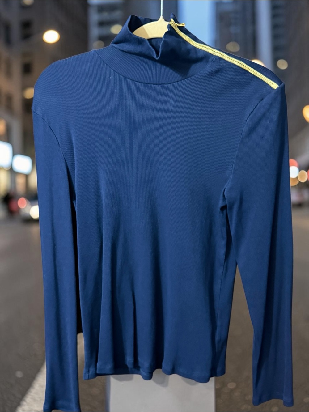 Ralph Lauren Blue Turtleneck Quiet Luxury Classic Women’s Top
